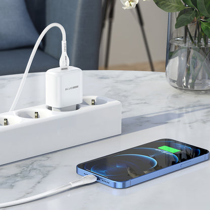 Ładowarka sieciowa BLUE Power BBN3 z kablem Lightning, 20 W, 3 A, 1 x USB-C, biała