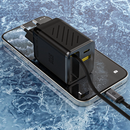 Ładowarka sieciowa z kablem USB-C Dudao A67EU, 67W, 3.35A, 1 x USB-A - 1 x USB-C, Czarny