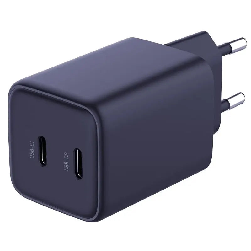 Ładowarka sieciowa 3MK HyperCharger z kablem USB-C, 45 W, 3 A, 2 x USB-C, czarna 