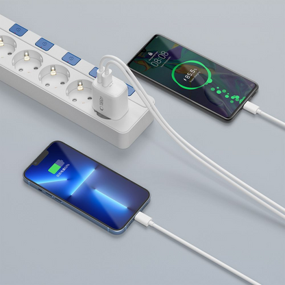 Ładowarka sieciowa z kablem USB-C Tech-Protect NCA20, 20W, 3A, 1 x USB-A - 1 x USB-C, biały