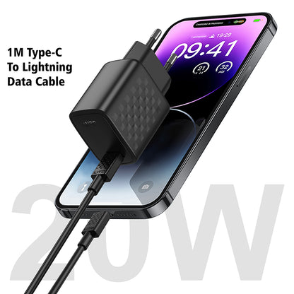 Ładowarka sieciowa z kablem Lightning Lito LC13L, 20W, 3A, 1 x USB-C, Czarna