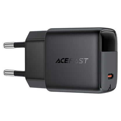 Ładowarka sieciowa z kablem USB-C Acefast A115 Display, 30W, 3A, 1 x USB-C, Czarna