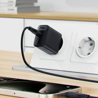 Acefast A82 USB-C Network Charger with Cable, 20W, 3A, 1 x USB-C, Black