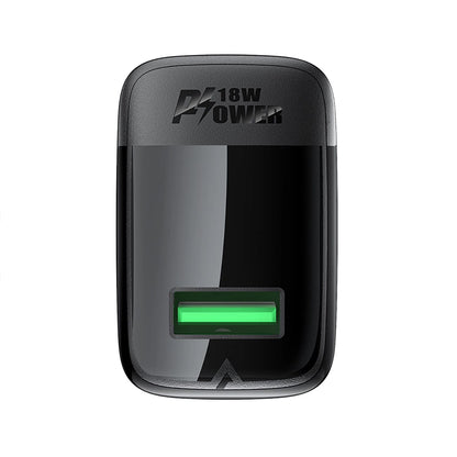 Ładowarka sieciowa z kablem USB-C Acefast A90, 18W, 3A, 1 x USB-A, Czarna