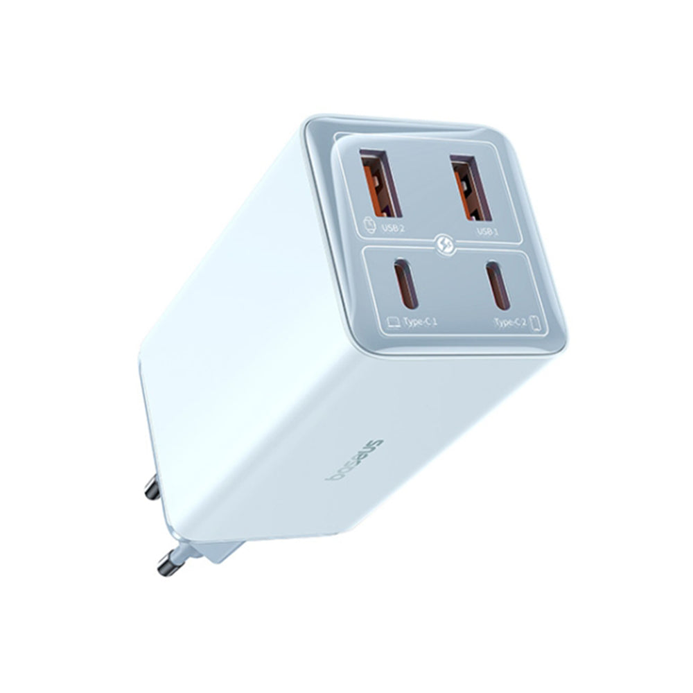 Ładowarka sieciowa z kablem USB-C Baseus GaN6 Pro, 100W, 3.25A, 2 x USB-A - 2 x USB-C, Niebieski P10162705312-00