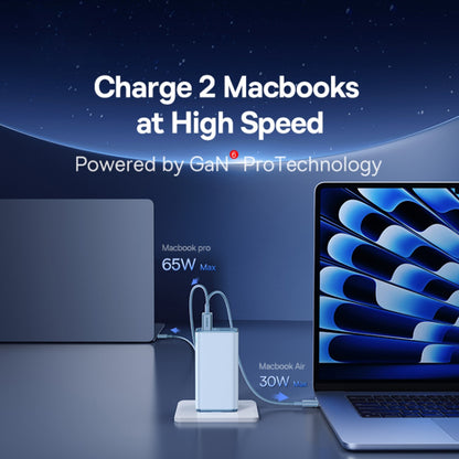 Ładowarka sieciowa z kablem USB-C Baseus GaN6 Pro, 100W, 3.25A, 2 x USB-A - 2 x USB-C, Niebieski P10162705312-00