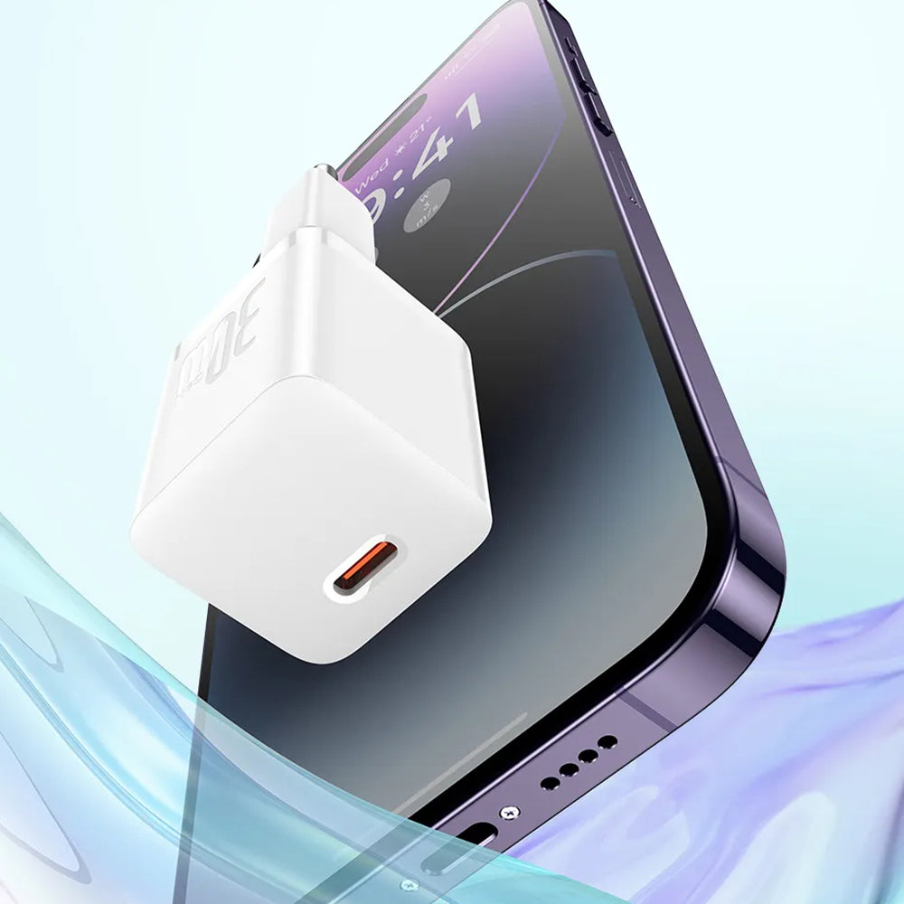 Ładowarka Sieciowa z Kablem USB-C Baseus GaN Mini 1C, 30W, 3A, 1 x USB-C, Niebieski P10110902313-00