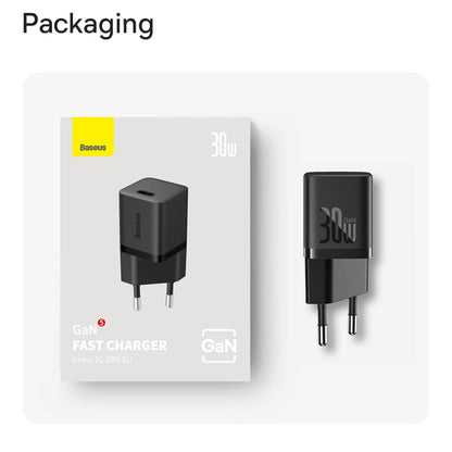 Ładowarka Sieciowa z Kablem USB-C Baseus GaN Mini 1C, 30W, 3A, 1 x USB-C, Niebieski P10110902313-00