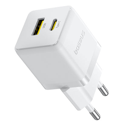 Ładowarka sieciowa z kablem USB-C Baseus Palm, 30W, 3A, 1 x USB-A - 1 x USB-C, Biała P1011160A213-01