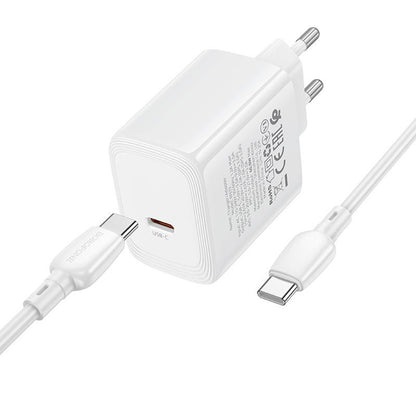 Borofone BN33 Fuente USB-C Cable Wall Charger, 40W, 1 x USB-C, White