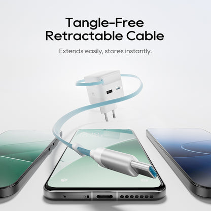 Ładowarka sieciowa z kablem USB-C Cuktech, 67W, 3,25A, 1 x USB-A - 1 x USB-C, biały CUKA653WEUWT