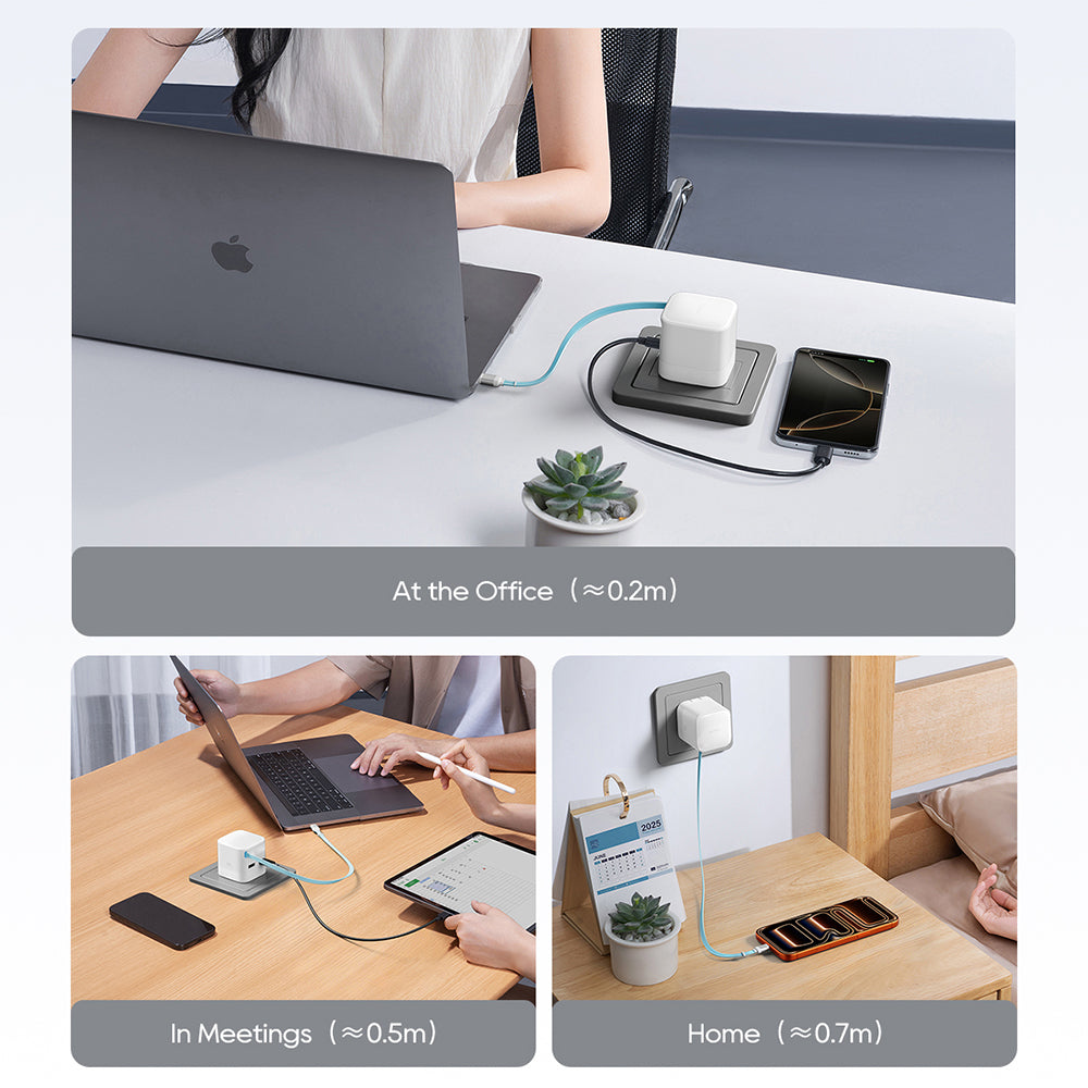 Ładowarka sieciowa z kablem USB-C Cuktech, 67W, 3,25A, 1 x USB-A - 1 x USB-C, biały CUKA653WEUWT
