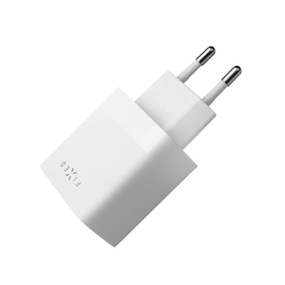 Ładowarka sieciowa z kablem USB-C Fixed, 17W, 3A, 2 x USB-A, Biała