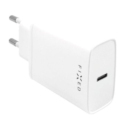 Ładowarka sieciowa z kablem USB-C Fixed, 20W, 3A, 1 x USB-C, Biała