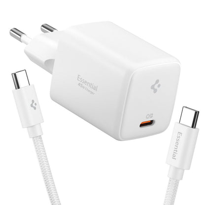Ładowarka sieciowa z kablem USB-C Spigen EE451EU Essential, 45W, 3A, 1 x USB-C, Biała ACH09473