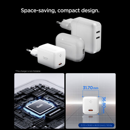 Ładowarka sieciowa z kablem USB-C Spigen EE451EU Essential, 45W, 3A, 1 x USB-C, Biała ACH09473
