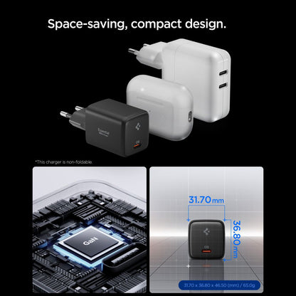 Ładowarka sieciowa z kablem USB-C Spigen EE451EU Essential, 45W, 3A, 1 x USB-C, Czarna ACH09474