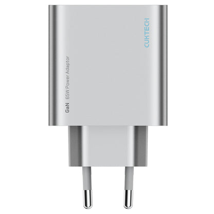Ładowarka sieciowa Cuktech, 65W, 3,25A, 1 x USB-A - 2 x USB-C, Biała CUK0A15CEUSL