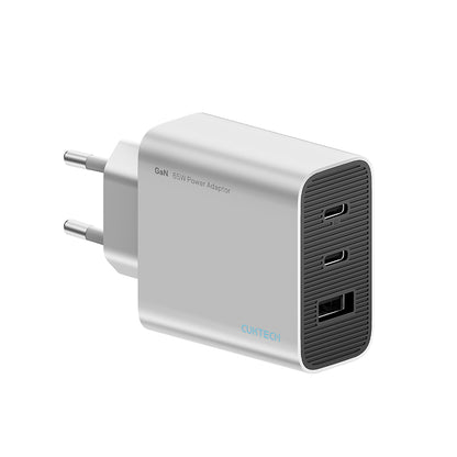 Ładowarka sieciowa Cuktech, 65W, 3,25A, 1 x USB-A - 2 x USB-C, Biała CUK0A15CEUSL