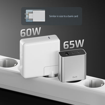 Ładowarka sieciowa Cuktech, 65W, 3,25A, 1 x USB-A - 2 x USB-C, Biała CUK0A15CEUSL