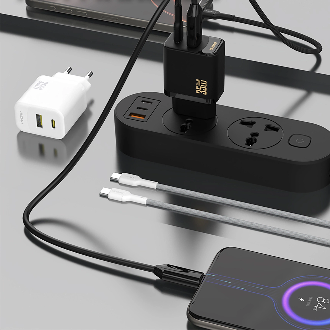Ładowarka sieciowa Dudao A27 Max, 35W, 1 x USB-A - 1 x USB-C, Biała