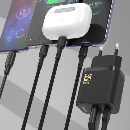Ładowarka sieciowa Dudao A27 Max, 35W, 1 x USB-A - 1 x USB-C, Czarny