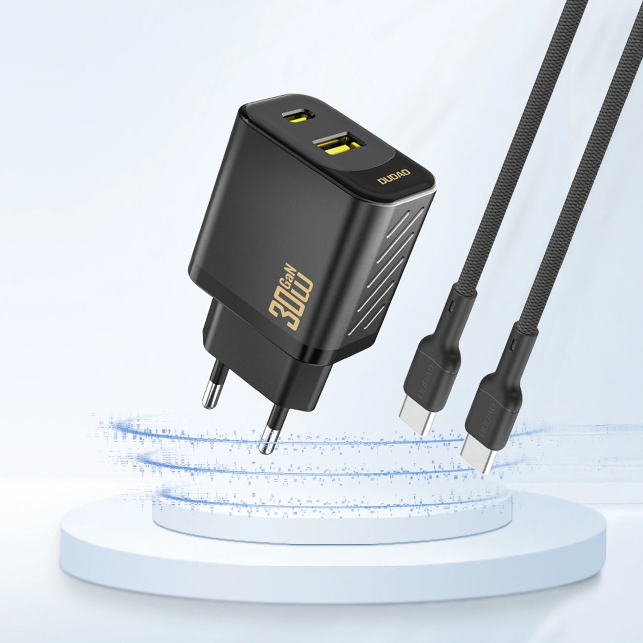 Ładowarka sieciowa Dudao A27TEU, 30W, 3A, 1 x USB-A - 1 x USB-C, Czarny