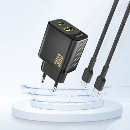 Ładowarka sieciowa Dudao A27TEU, 30W, 3A, 1 x USB-A - 1 x USB-C, Czarny