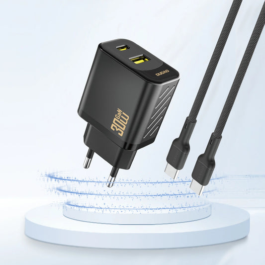 Ładowarka sieciowa Dudao A27TEU, 30W, 3A, 1 x USB-A - 1 x USB-C, Czarny