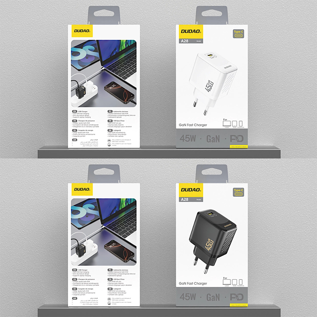 Ładowarka sieciowa Dudao A28, 45W, 3A, 1 x USB-C, Czarny