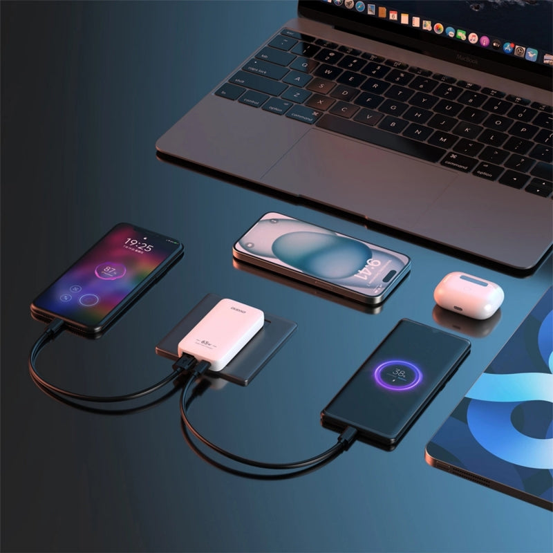 Ładowarka sieciowa Dudao A65Q Travel, 65W, 3.25A, 1 x USB-A - 1 x USB-C, Biała