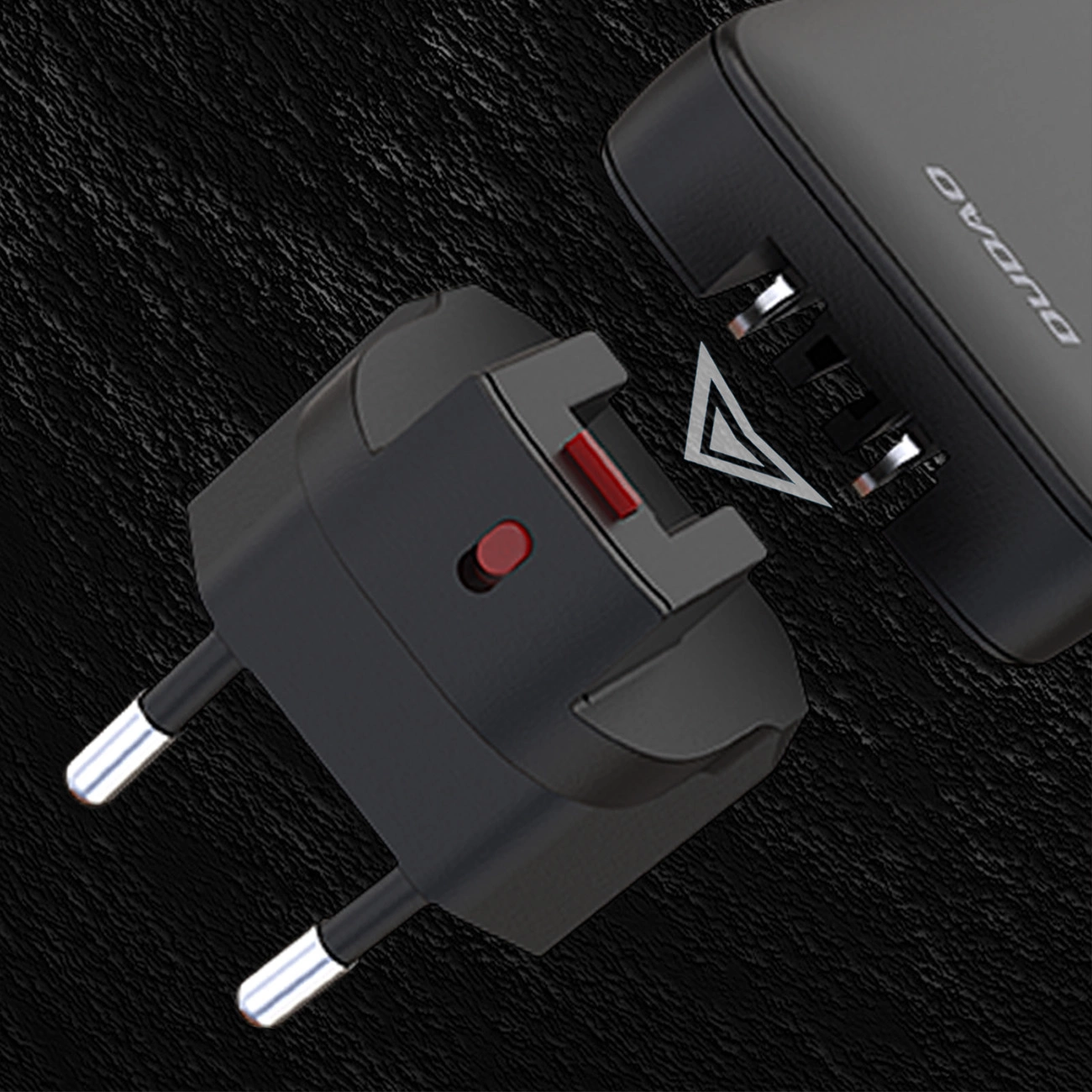 Ładowarka sieciowa Dudao A65Q Travel, 65W, 3.25A, 1 x USB-A - 1 x USB-C, Czarny