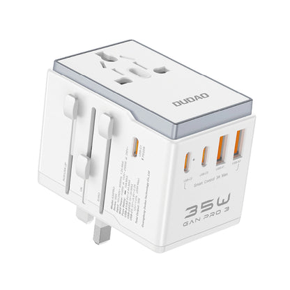 Ładowarka sieciowa Dudao Travel A35Pro, 35W, 3A, 2 x USB-A - 3 x USB-C, biała 