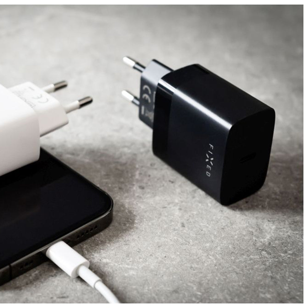 Ładowarka sieciowa Fixed, 20W, 3A, 1 x USB-C, Czarna
