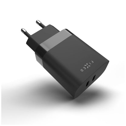 Ładowarka sieciowa Fixed, 35W, 3A, 2 x USB-C, Czarny