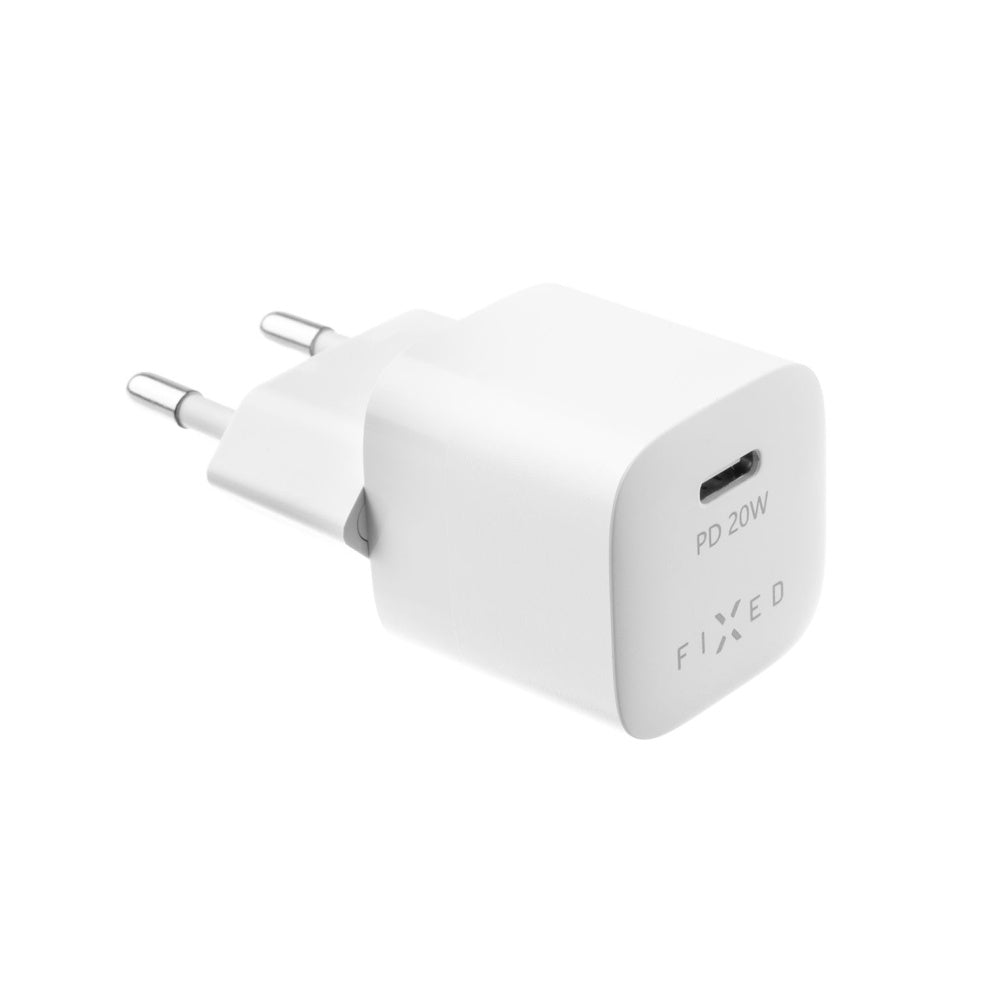 Ładowarka sieciowa Fixed Mini, 20W, 3A, 1 x USB-C, Biała