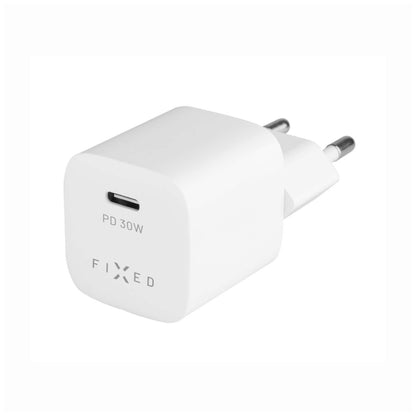 Ładowarka sieciowa Fixed Mini, 30W, 3A, 1 x USB-C, Biała