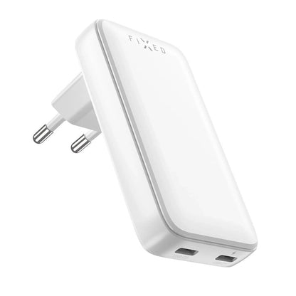 Ładowarka sieciowa Fixed Slim, 45W, 3A, 2 x USB-C, Biała