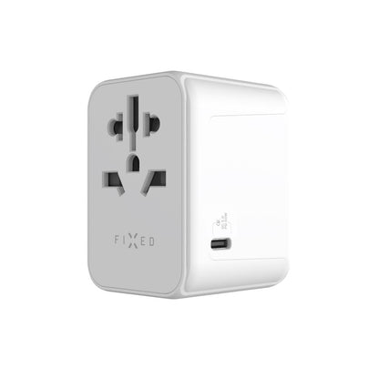 Ładowarka sieciowa Fixed Travel, 30W, 3A, 2 x USB-A - 1 x USB-C, Biała
