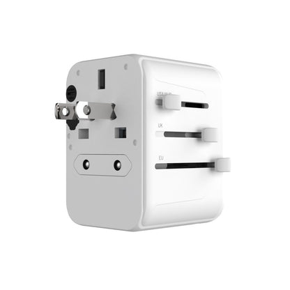 Ładowarka sieciowa Fixed Travel, 30W, 3A, 2 x USB-A - 1 x USB-C, Biała