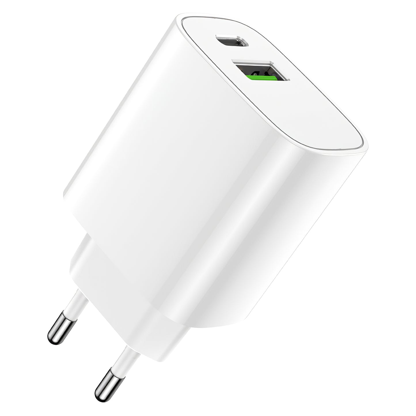 Ładowarka sieciowa Forever LS-04, 20W, 3A, 1 x USB-A - 1 x USB-C, biała 