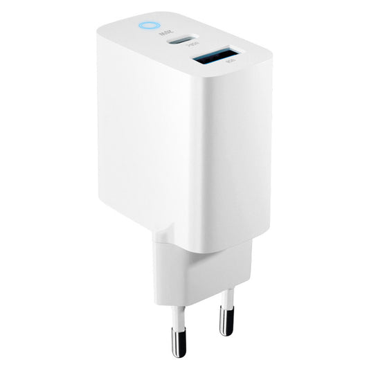 Ładowarka sieciowa Forever TC-06-20AC, 20W, 3A, 1 x USB-A - 1 x USB-C, biała 