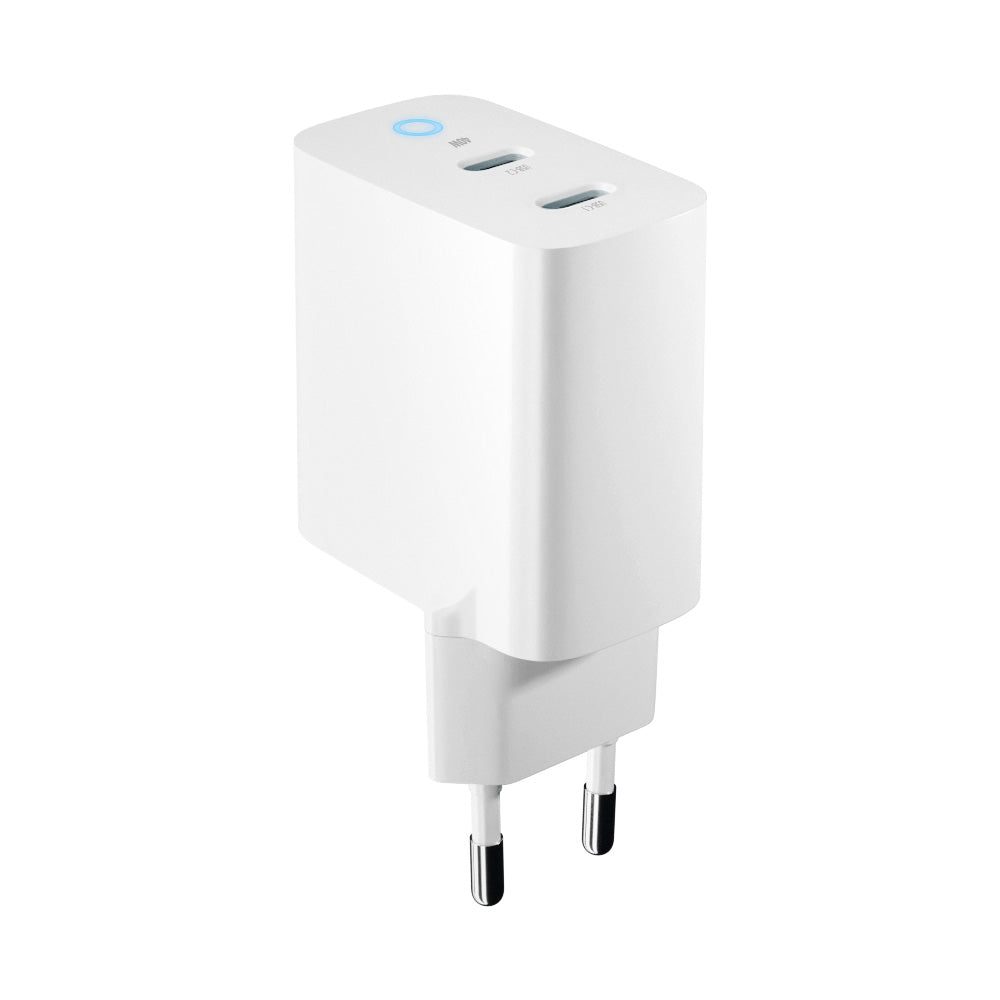 Ładowarka sieciowa Forever TC-06-40CC, 40W, 3A, 2 x USB-C, biała 