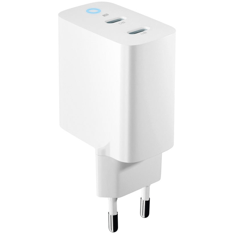 Ładowarka sieciowa Forever TC-06-65CC, 65 W, 3,25 A, 2 x USB-C, biała 