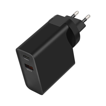 Ładowarka sieciowa GVDA, 65 W, 3 A, 1 x USB-A - 1 x USB-C, czarna 