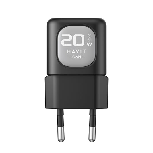 Ładowarka sieciowa HAVIT UC220, 20W, 3A, 1 x USB-A - 1 x USB-C, Czarno-Szara