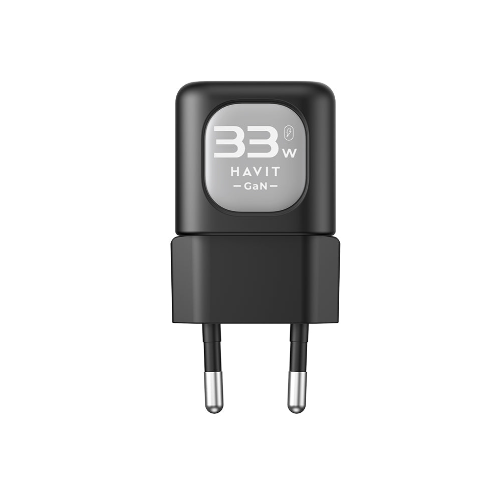 Ładowarka sieciowa HAVIT UC230, 33W, 3A, 1 x USB-A - 1 x USB-C, Czarno-Szara