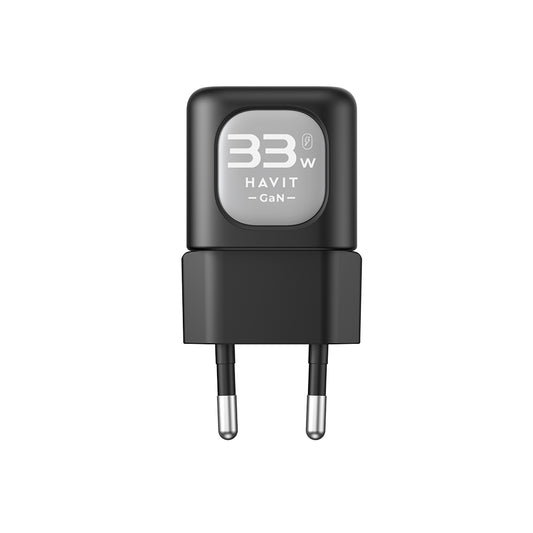 Ładowarka sieciowa HAVIT UC230, 33W, 3A, 1 x USB-A - 1 x USB-C, Czarno-Szara