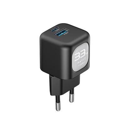 Ładowarka sieciowa HAVIT UC230, 33W, 3A, 1 x USB-A - 1 x USB-C, Różowa