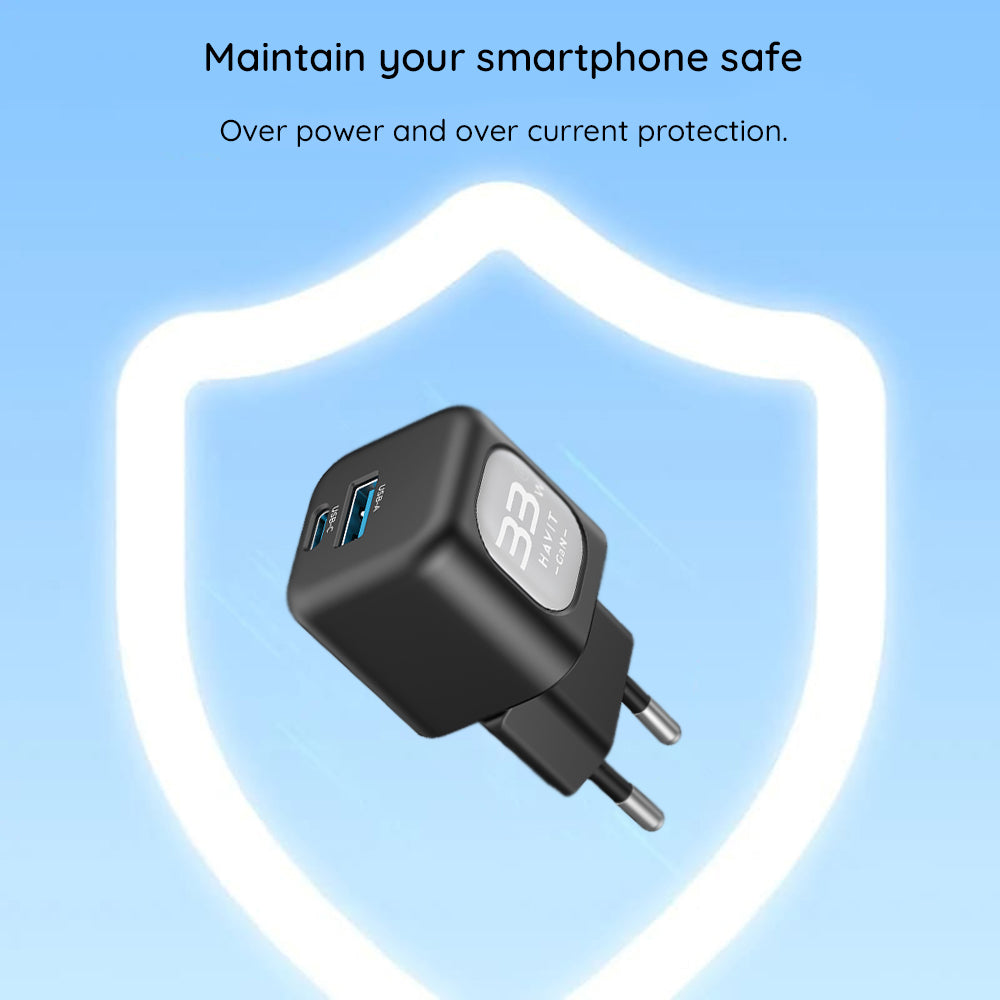 Ładowarka sieciowa HAVIT UC230, 33W, 3A, 1 x USB-A - 1 x USB-C, Różowa